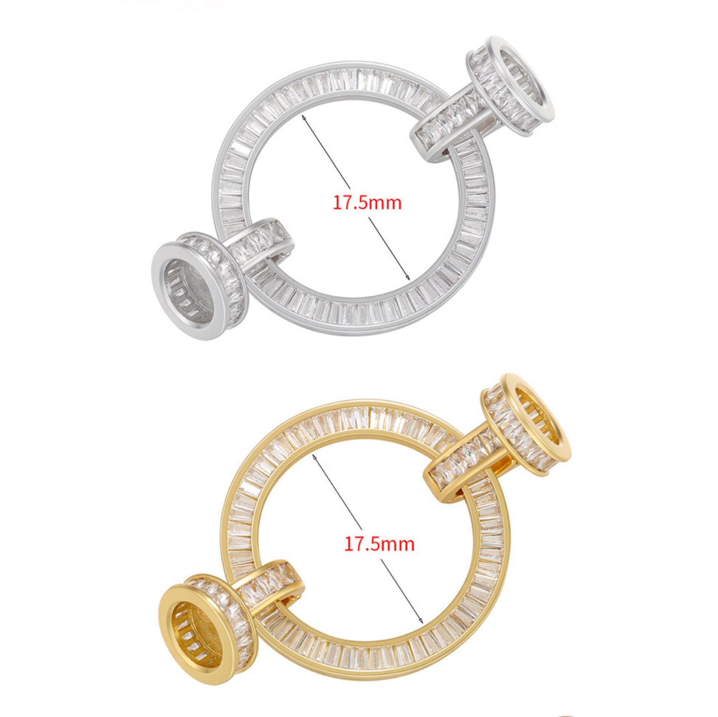 5pcs/lot CZ Paved Circle Clasps for Bracelets & Necklace Making Mix Colors 26*47mm Accessories Charms Beads Beyond