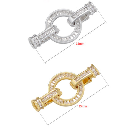 5pcs/lot CZ Paved Circle Clasps for Bracelets & Necklace Making Mix Colors 17*35mm Accessories Charms Beads Beyond