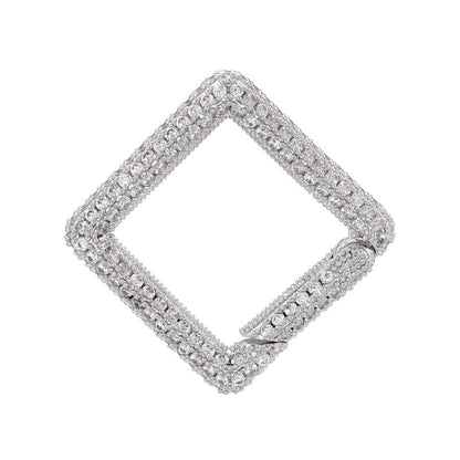 6pcs/lot Gold Silver Plated CZ Paved Heart Square Lightning Clasps for Bracelets & Necklace Making Silver Square Accessories Charms Beads Beyond