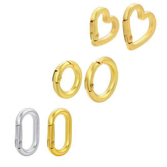 20pcs/lot 18 Gold Plated Circle, Heart, Ellipse Clasps for Bracelet & Necklace Making Accessories Charms Beads Beyond