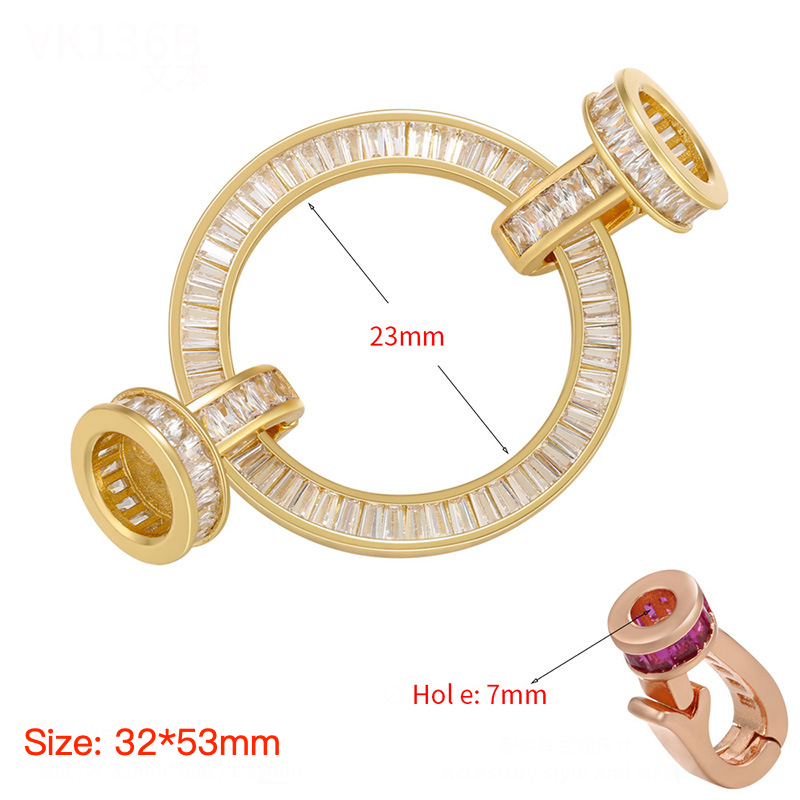 5pcs/lot CZ Paved Circle Clasps for Bracelets & Necklace Making Gold 32*53mm Accessories Charms Beads Beyond