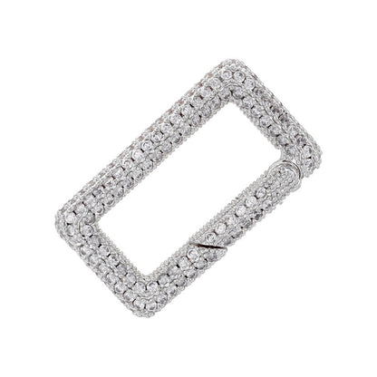 6pcs/lot Gold Silver Plated CZ Paved Heart Square Lightning Clasps for Bracelets & Necklace Making Silver Rectangle Accessories Charms Beads Beyond