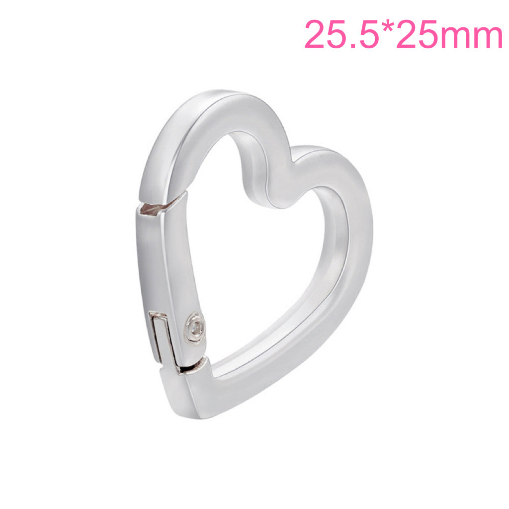 20pcs/lot 18 Gold Plated Circle, Heart, Ellipse Clasps for Bracelet & Necklace Making Big Heart-Silver Accessories Charms Beads Beyond