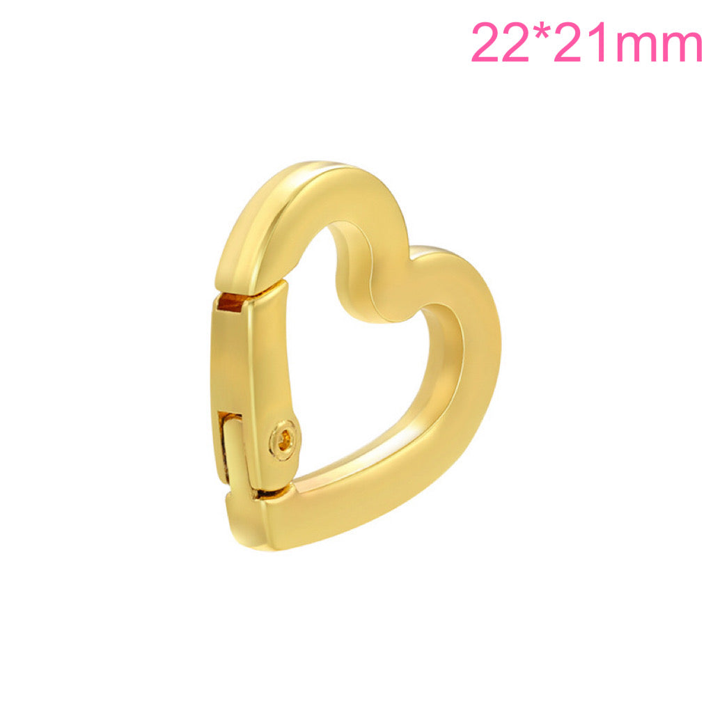 20pcs/lot 18 Gold Plated Circle, Heart, Ellipse Clasps for Bracelet & Necklace Making Small Heart-Gold Accessories Charms Beads Beyond