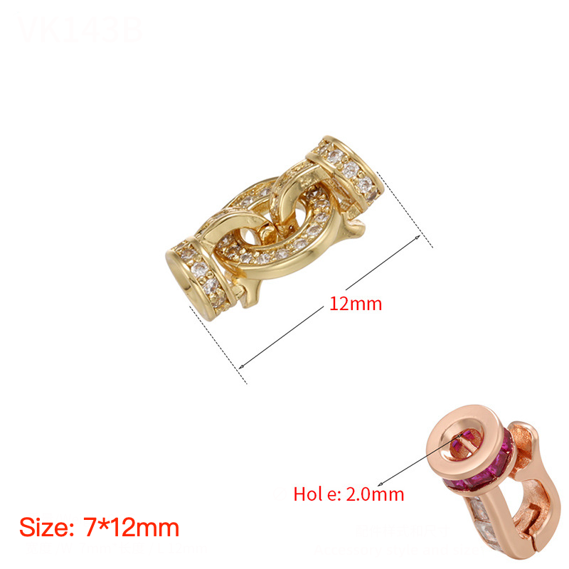 5pcs/lot CZ Paved Circle Clasps for Bracelets & Necklace Making Gold 7*12mm Accessories Charms Beads Beyond