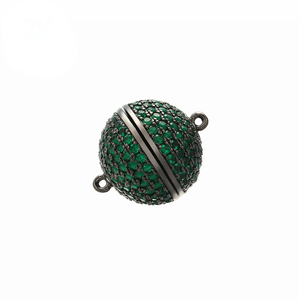 10pcs/lot 8/10/12/14/16mm Fuchsia Green Blue Black CZ Paved Round Ball Magnetic Clasps for Bracelets & Necklace Making Green on Black Accessories Colorful Zirconia Charms Beads Beyond