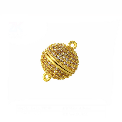 10pcs/lot 8/10/12/14/16mm CZ Paved Round Ball Magnetic Clasps for Bracelets & Necklace Making Gold Accessories Colorful Zirconia Charms Beads Beyond