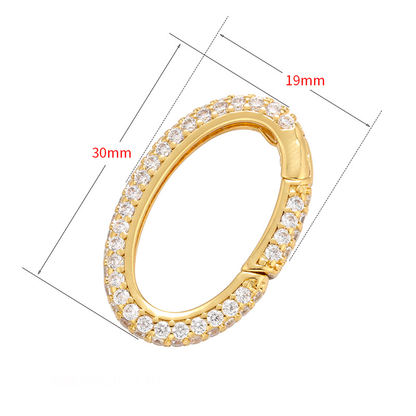 10pcs/lot 30*19mm Multicolor CZ Paved Oval Clasps for Bracelets & Necklaces Making Accessories Colorful Zirconia Charms Beads Beyond