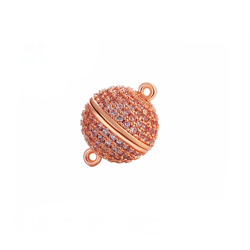 10pcs/lot 8/10/12/14/16mm CZ Paved Round Ball Magnetic Clasps for Bracelets & Necklace Making Rose Gold Accessories Colorful Zirconia Charms Beads Beyond