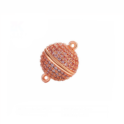 10pcs/lot 8/10/12/14/16mm CZ Paved Round Ball Magnetic Clasps for Bracelets & Necklace Making Rose Gold Accessories Colorful Zirconia Charms Beads Beyond