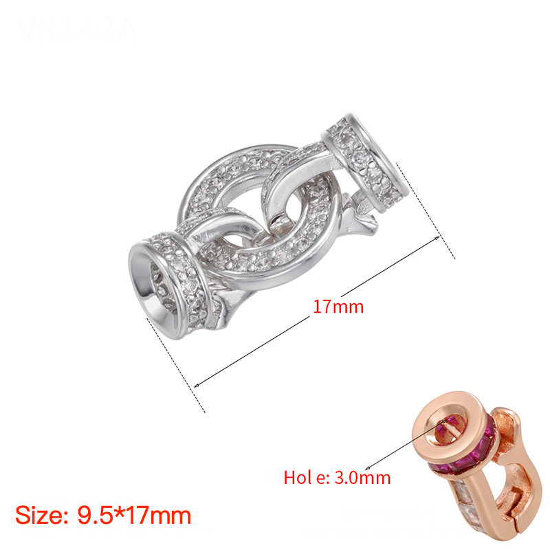 5pcs/lot CZ Paved Circle Clasps for Bracelets & Necklace Making Silver 9.5*17mm Accessories Charms Beads Beyond