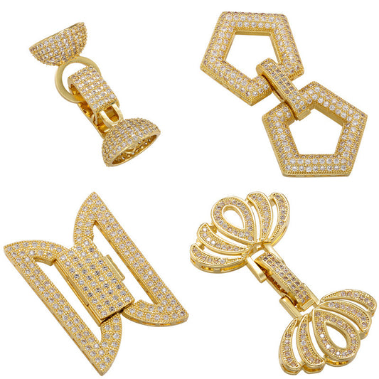 5pcs/lot CZ Paved Clasps for Bracelets & Necklaces Making Accessories Charms Beads Beyond