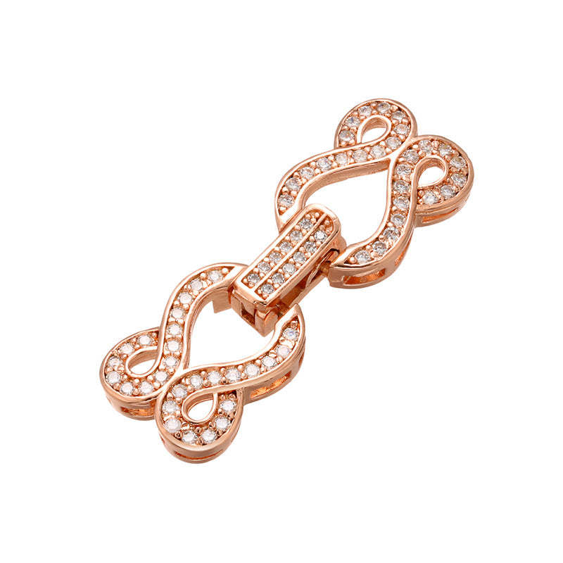 10pcs/lot 35*12mm CZ Paved Clasp / Connectors for Bracelets & Necklaces Making Rose Gold Accessories Charms Beads Beyond