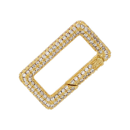 6pcs/lot Gold Silver Plated CZ Paved Heart Square Lightning Clasps for Bracelets & Necklace Making Gold Rectangle Accessories Charms Beads Beyond