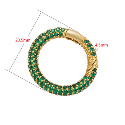 10pcs/lot 28.5mm Multicolor CZ Paved Circle Clasps for Bracelets & Necklaces Making Accessories Colorful Zirconia Charms Beads Beyond