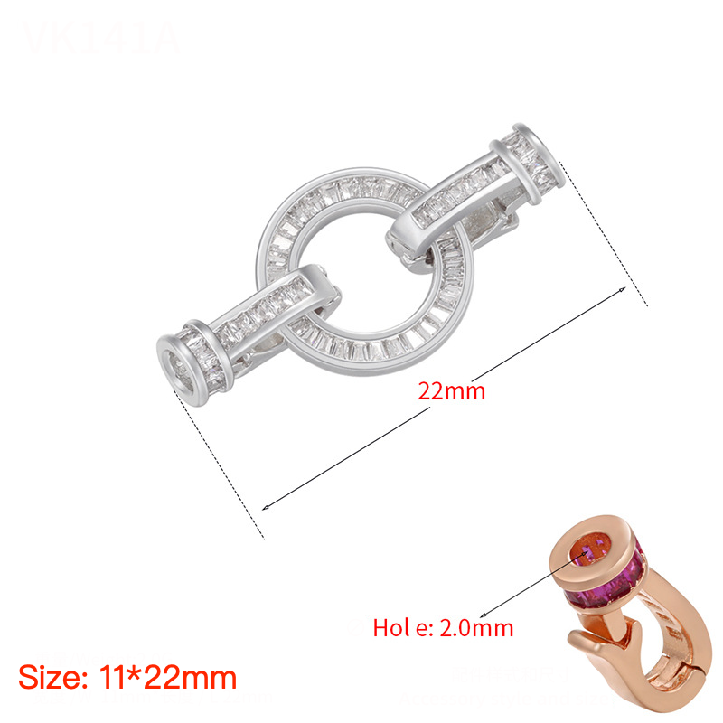 5pcs/lot CZ Paved Circle Clasps for Bracelets & Necklace Making Silver 11*22mm Accessories Charms Beads Beyond