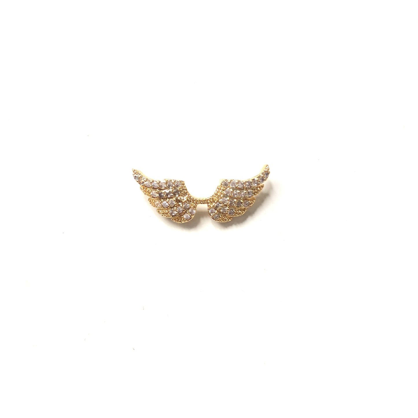 10pcs/lot 25*10mm CZ Paved Angle Wing Connectors Gold CZ Paved Connectors Animal Spacers Charms Beads Beyond