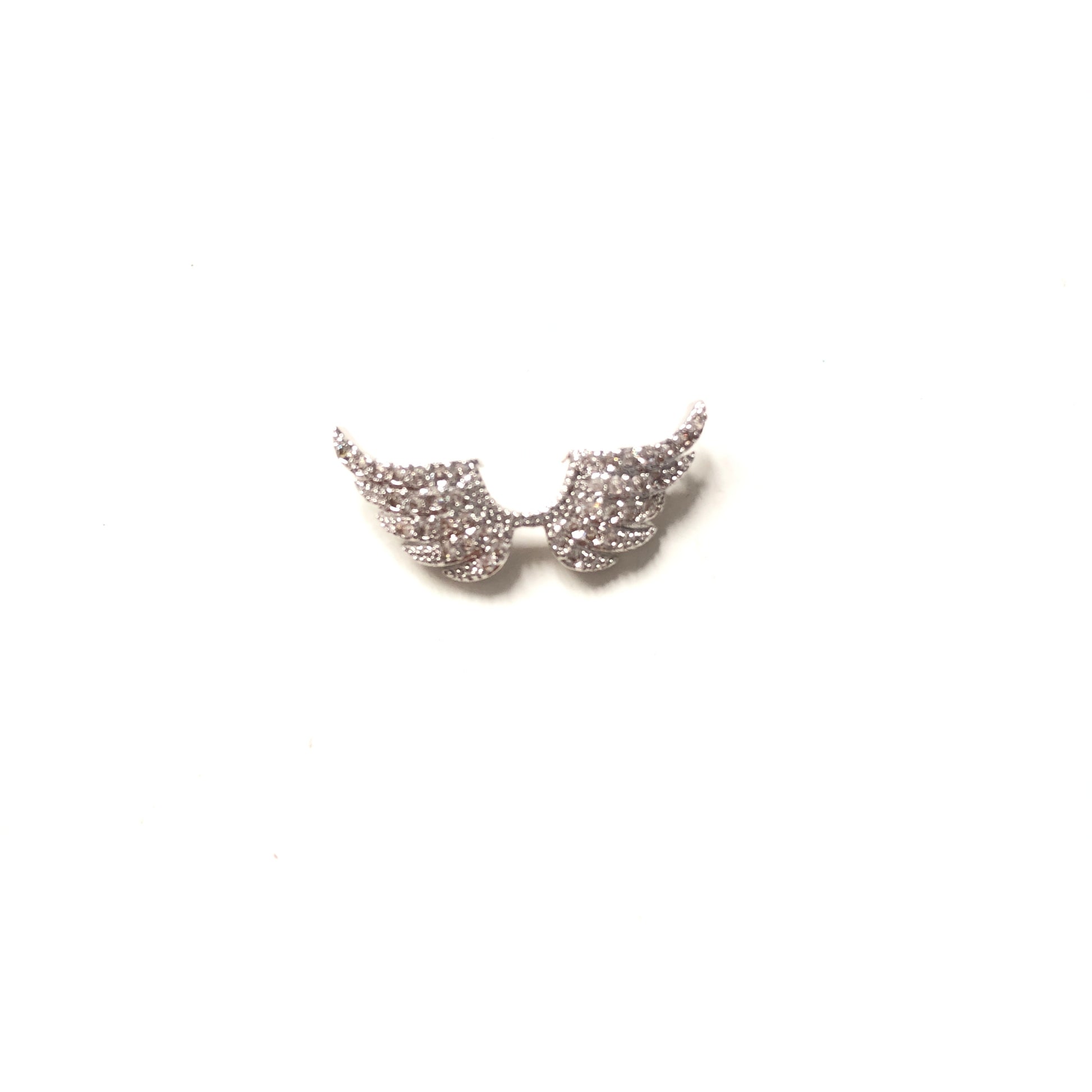 10pcs/lot 25*10mm CZ Paved Angle Wing Connectors Silver CZ Paved Connectors Animal Spacers Charms Beads Beyond