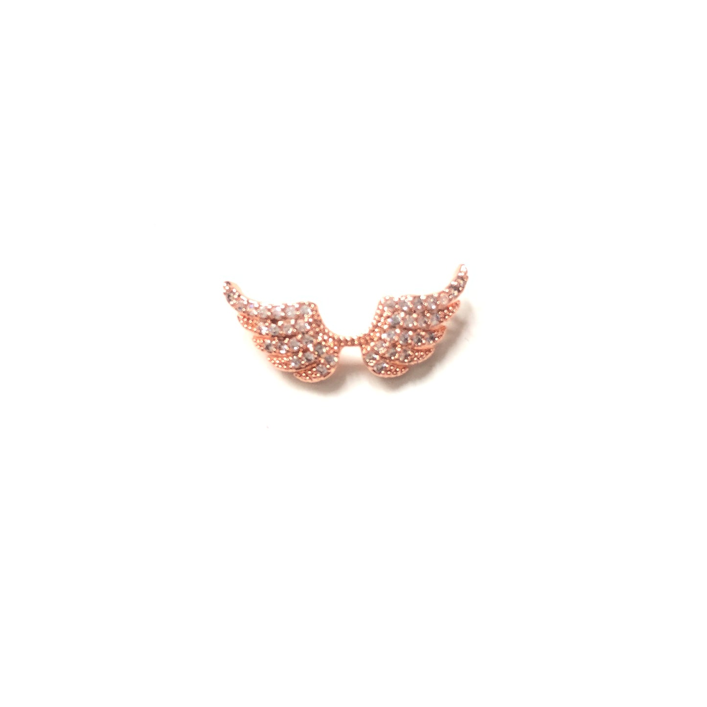 10pcs/lot 25*10mm CZ Paved Angle Wing Connectors Rose Gold CZ Paved Connectors Animal Spacers Charms Beads Beyond