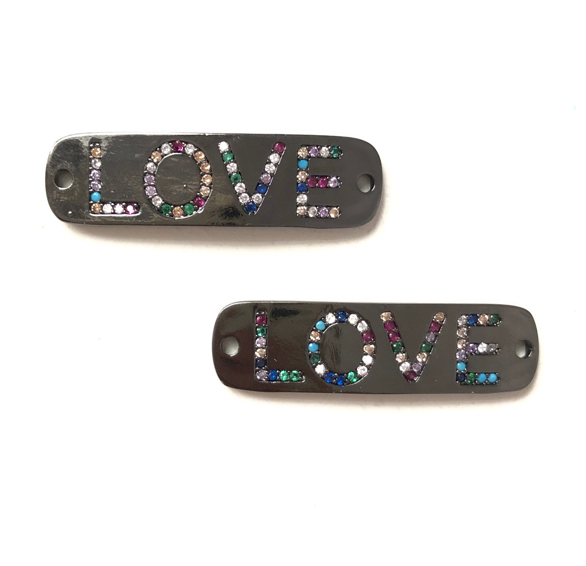10pcs/lot 39*11mm CZ Paved LOVE Word Connectors Black CZ Paved Connectors Love Letters Word Connectors Charms Beads Beyond