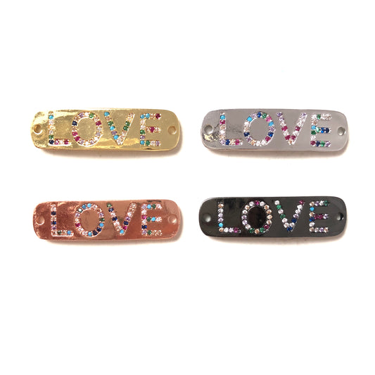 10pcs/lot 39*11mm CZ Paved LOVE Word Connectors Mix Color CZ Paved Connectors Love Letters Word Connectors Charms Beads Beyond