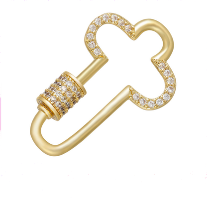 10pcs/lot CZ Paved Cross & Heart Screw Clasps / Connector / Pendant 10 Cross on Gold Accessories Charms Beads Beyond