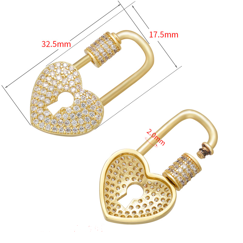 10pcs/lot CZ Paved Cross & Heart Screw Clasps / Connector / Pendant Accessories Charms Beads Beyond