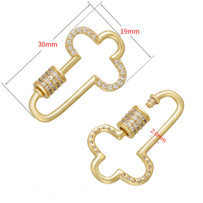 10pcs/lot CZ Paved Cross & Heart Screw Clasps / Connector / Pendant Accessories Charms Beads Beyond