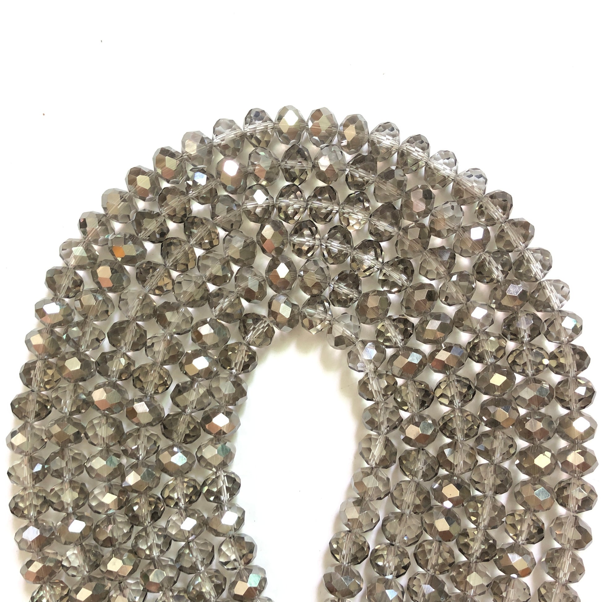 2 Strands/lot 10mm Clear Gray Faceted Glass Beads Glass Beads Faceted Glass Beads Charms Beads Beyond