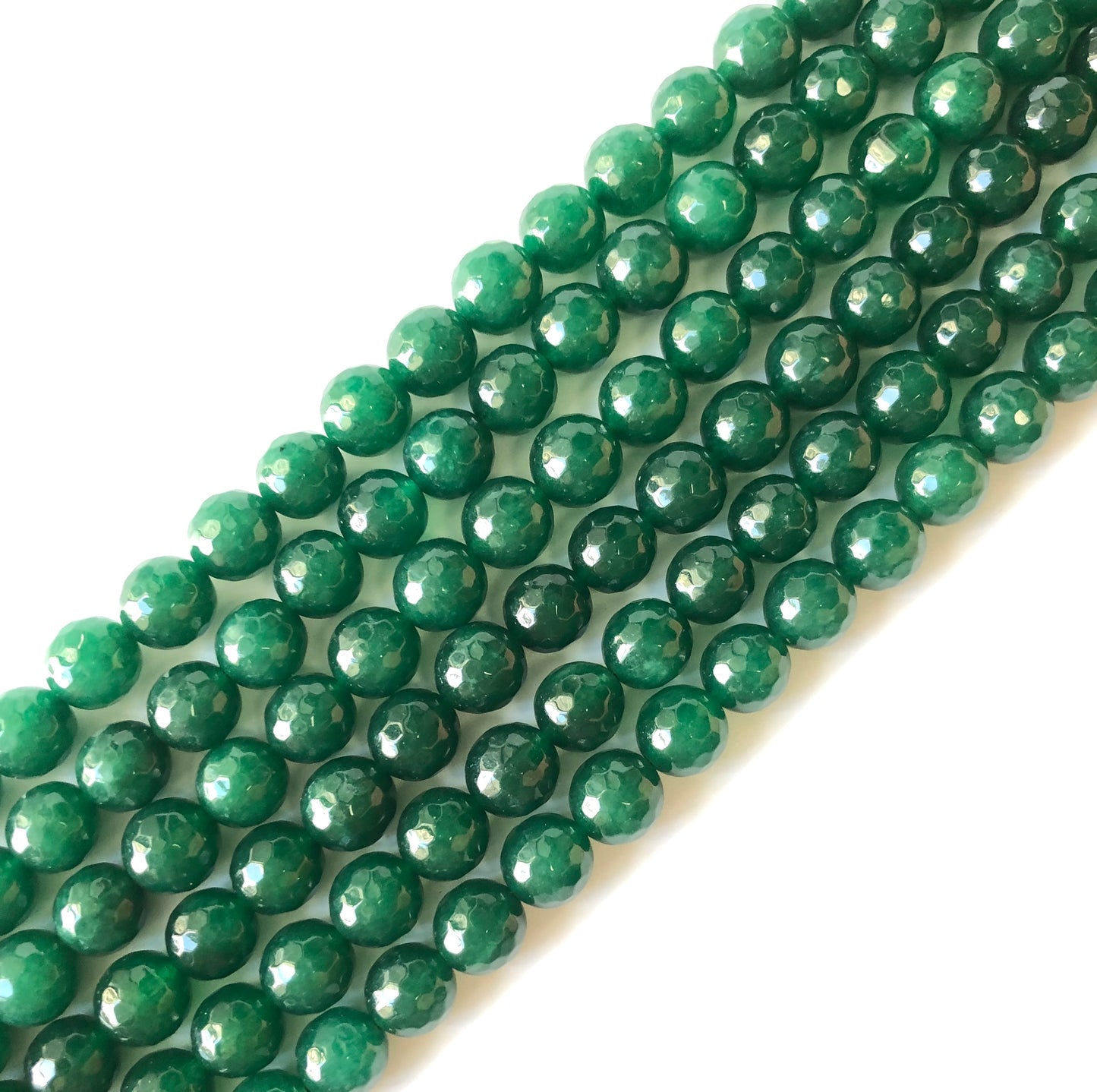 2 Strands/lot 10mm Green Faceted Jade Stone Beads Stone Beads Faceted Jade Beads Charms Beads Beyond