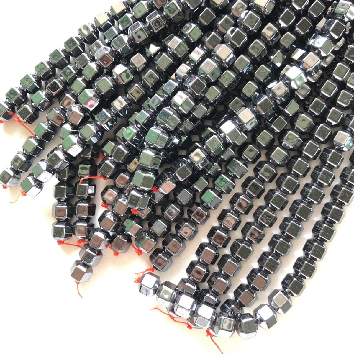 2 Strands/lot 8*8mm Polygon Hematite Stone Beads Black Stone Beads 8mm Stone Beads Hematite Beads Charms Beads Beyond