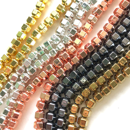 2 Strands/lot 8*8mm Polygon Hematite Stone Beads Stone Beads 8mm Stone Beads Hematite Beads Charms Beads Beyond