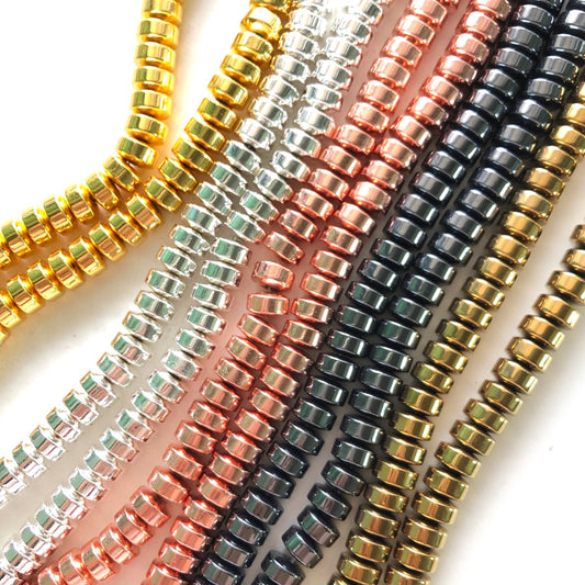 2 Strands/lot 8*4.5mm Flat Round Hematite Stone Beads Stone Beads Hematite Beads New Beads Arrivals Charms Beads Beyond