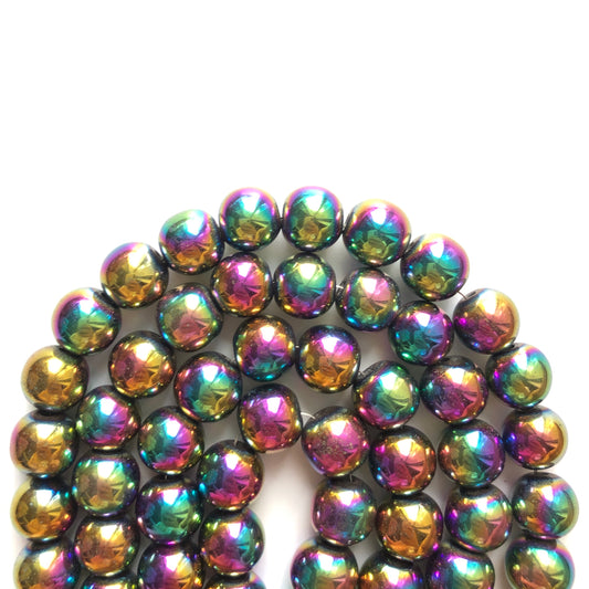 2 Strands/lot 8, 10mm Multicolor Hematite Round Beads Stone Beads 8mm Stone Beads Hematite Beads Charms Beads Beyond