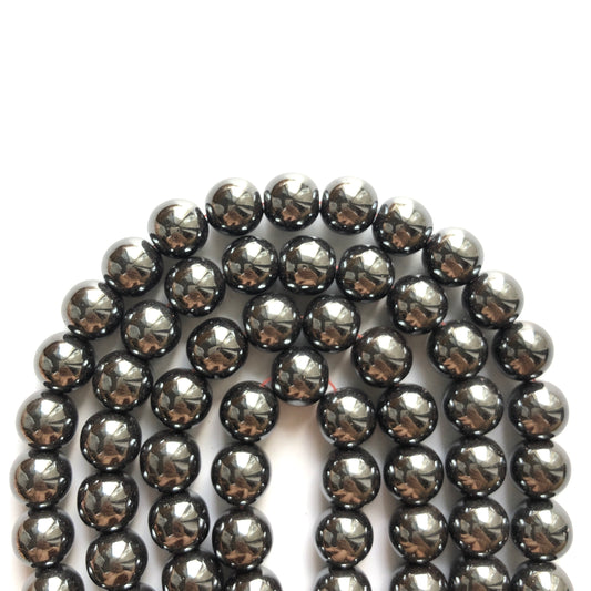 2 Strands/lot 8, 10mm Gunmetal Hematite Round Beads Stone Beads 8mm Stone Beads Hematite Beads Charms Beads Beyond