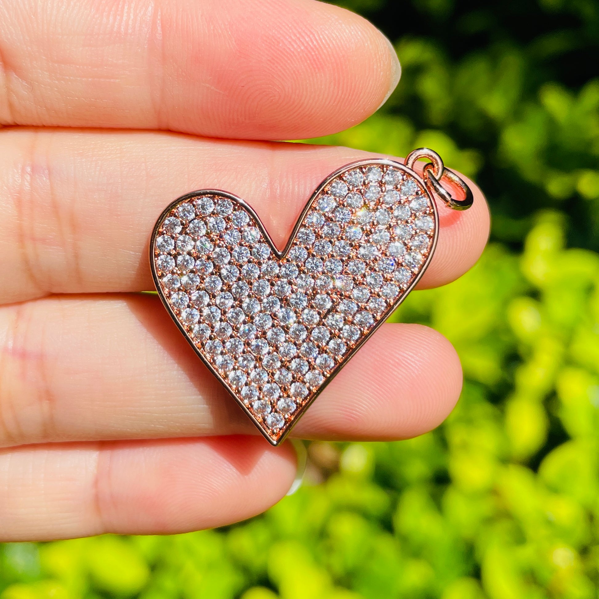 10pcs/lot 30*28mm CZ Paved Heart Charm Pendants CZ Paved Charms Hearts New Charms Arrivals Charms Beads Beyond