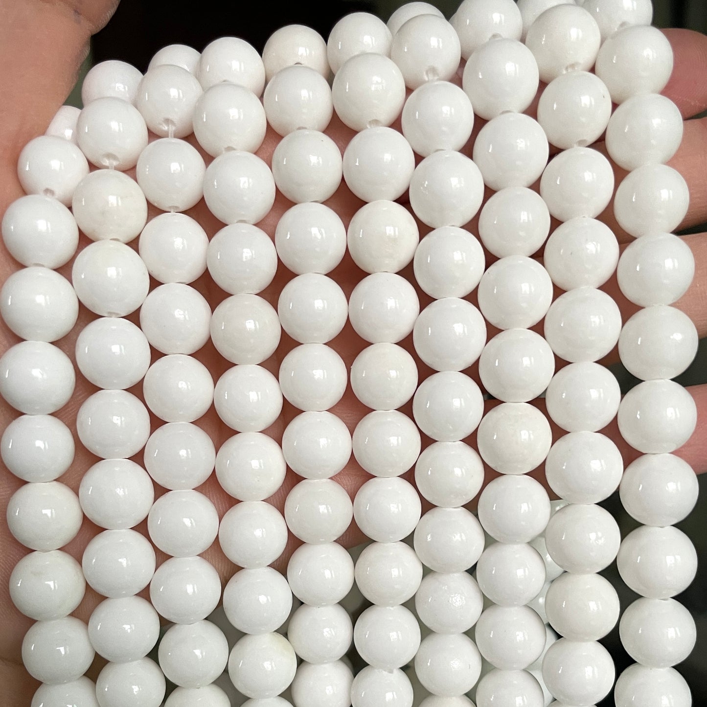 2 Strands/lot 8mm, 10mm White Jade Round Stone Beads Stone Beads 8mm Stone Beads Round Jade Beads Charms Beads Beyond