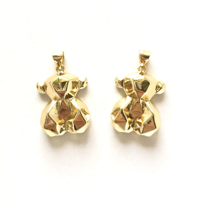 5pcs/lot 22 *17mm Gold Plated Cute Baby Bear Charm Pendants CZ Paved Charms Animals & Insects Charms Beads Beyond