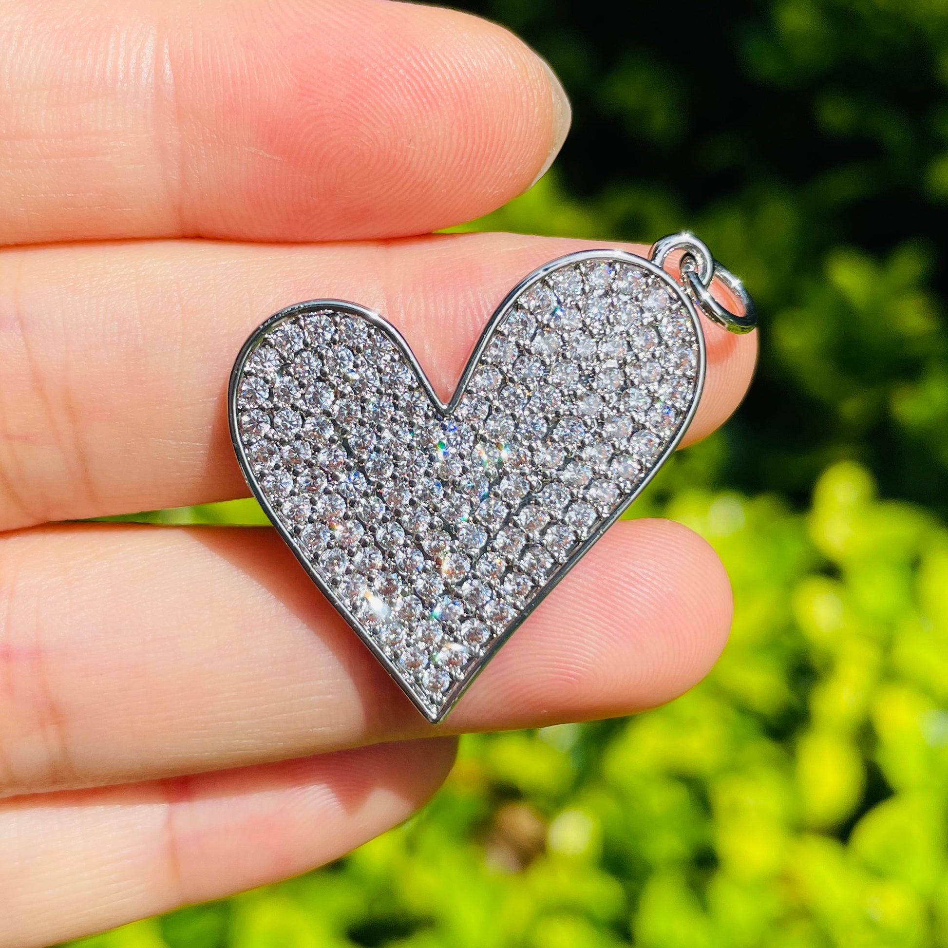 10pcs/lot 30*28mm CZ Paved Heart Charm Pendants CZ Paved Charms Hearts New Charms Arrivals Charms Beads Beyond