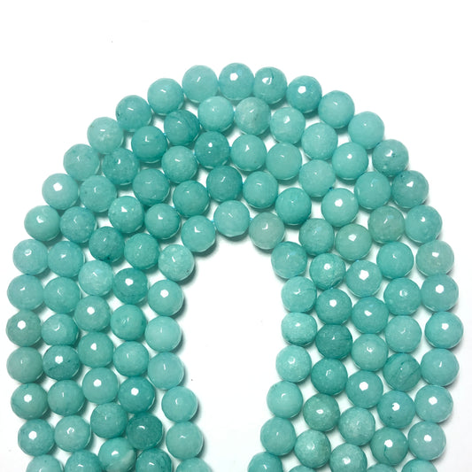 2 Strands/lot 10mm Green Faceted Jade Stone Beads Stone Beads Faceted Jade Beads Charms Beads Beyond