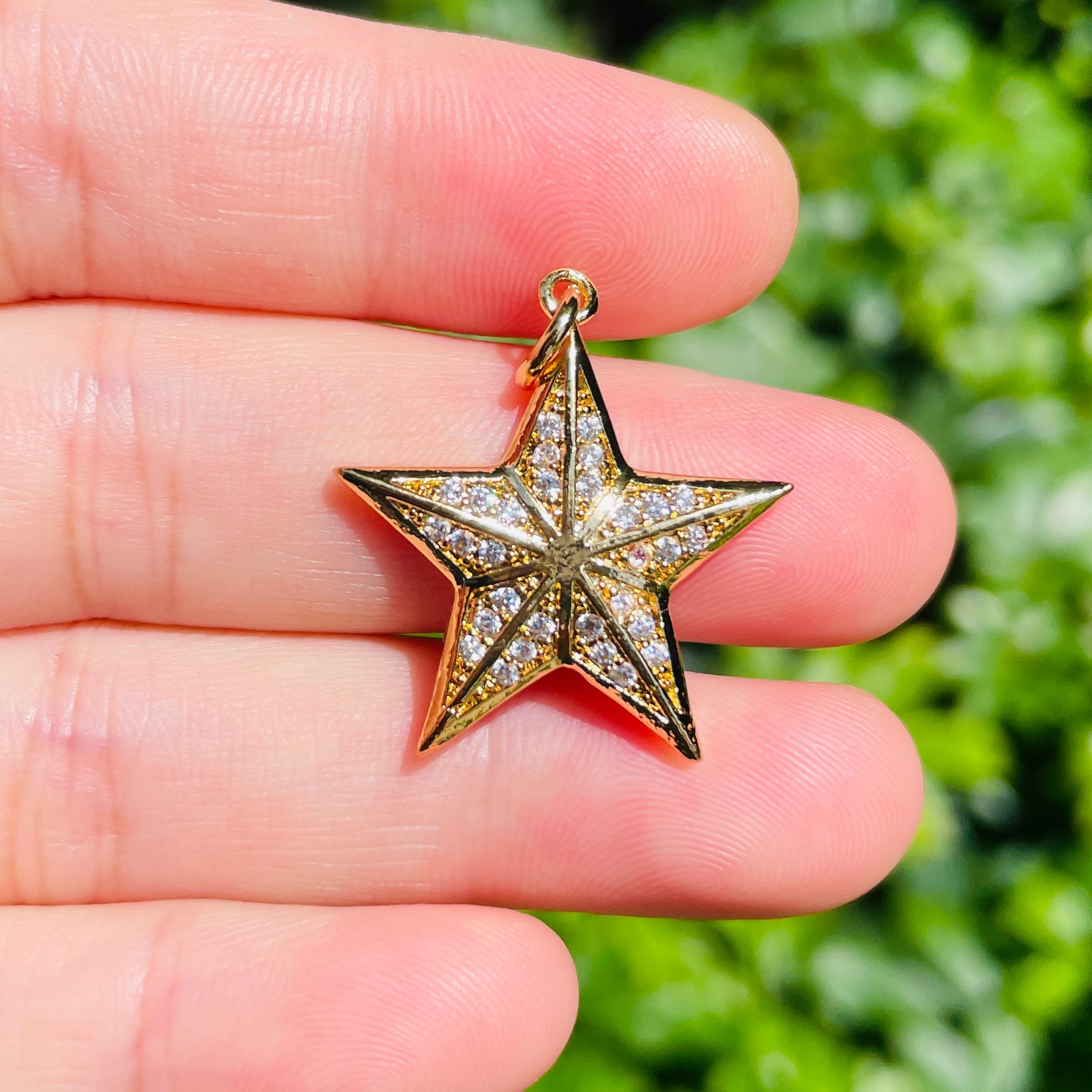 10pcs/lot 25*23mm CZ Paved Star Charms CZ Paved Charms New Charms Arrivals Sun Moon Stars Charms Beads Beyond