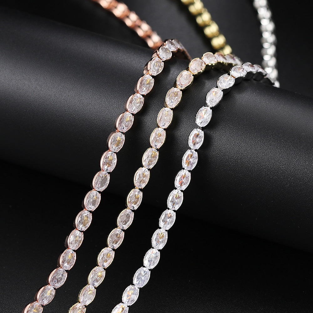 5pcs/lot 16inch Fashion Egg CZ Tennis Chain Necklaces Chain Necklaces Charms Beads Beyond