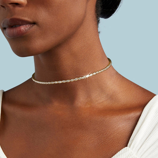 5pcs/lot 16inch Fashion Egg CZ Tennis Chain Necklaces Chain Necklaces Charms Beads Beyond