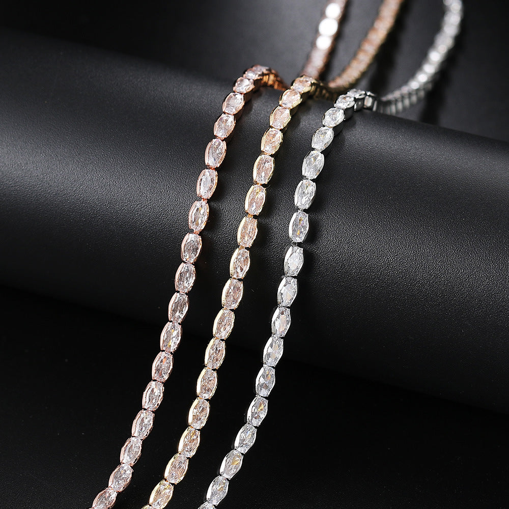 5pcs/lot 16inch Fashion Egg CZ Tennis Chain Necklaces Chain Necklaces Charms Beads Beyond