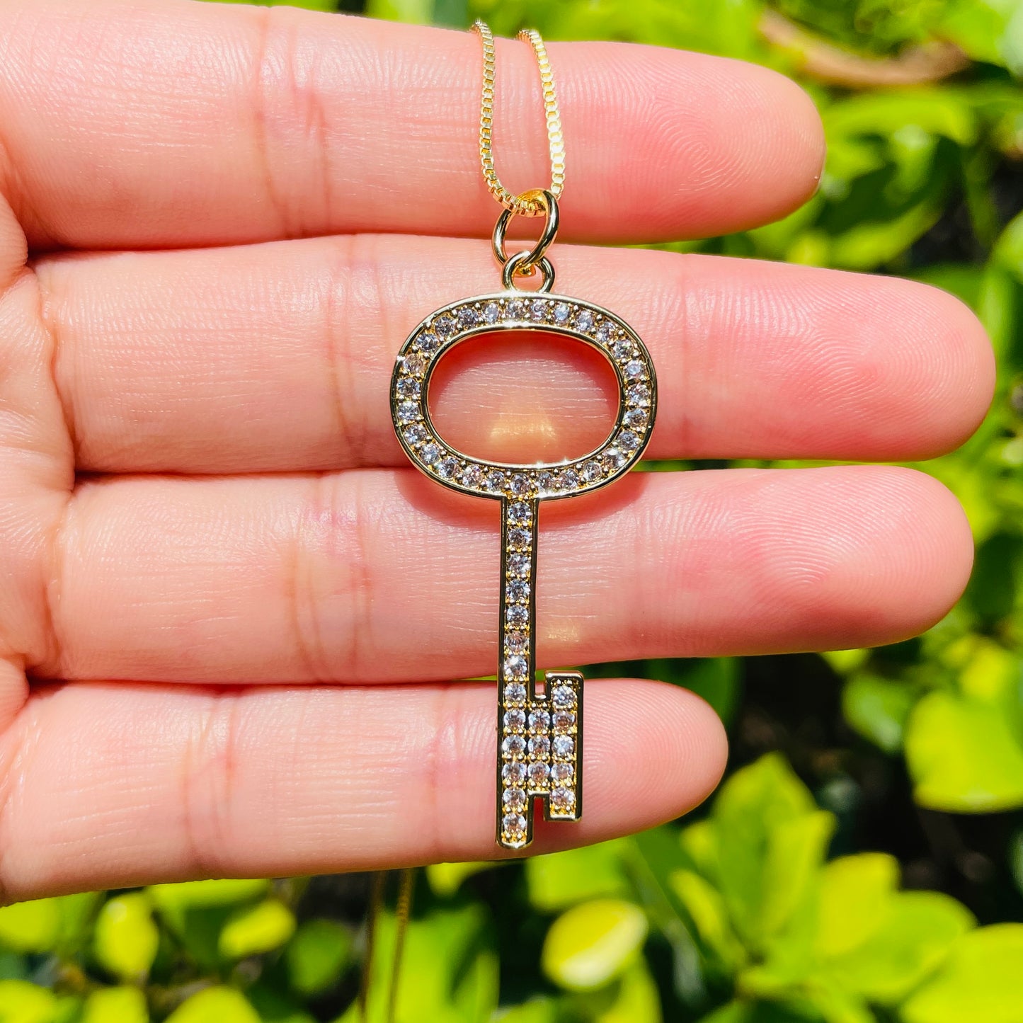 5pcs/lot 40.5*18mm CZ Pave Key Necklaces Gold Necklaces Love & Heart Necklaces Charms Beads Beyond