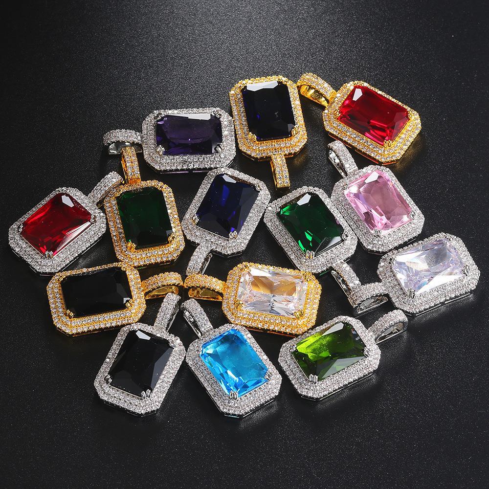 5-10pcs/lot CZ Paved Multicolor Square Diamond Charms Pendants CZ Paved Charms Colorful Zirconia Diamond New Charms Arrivals Charms Beads Beyond