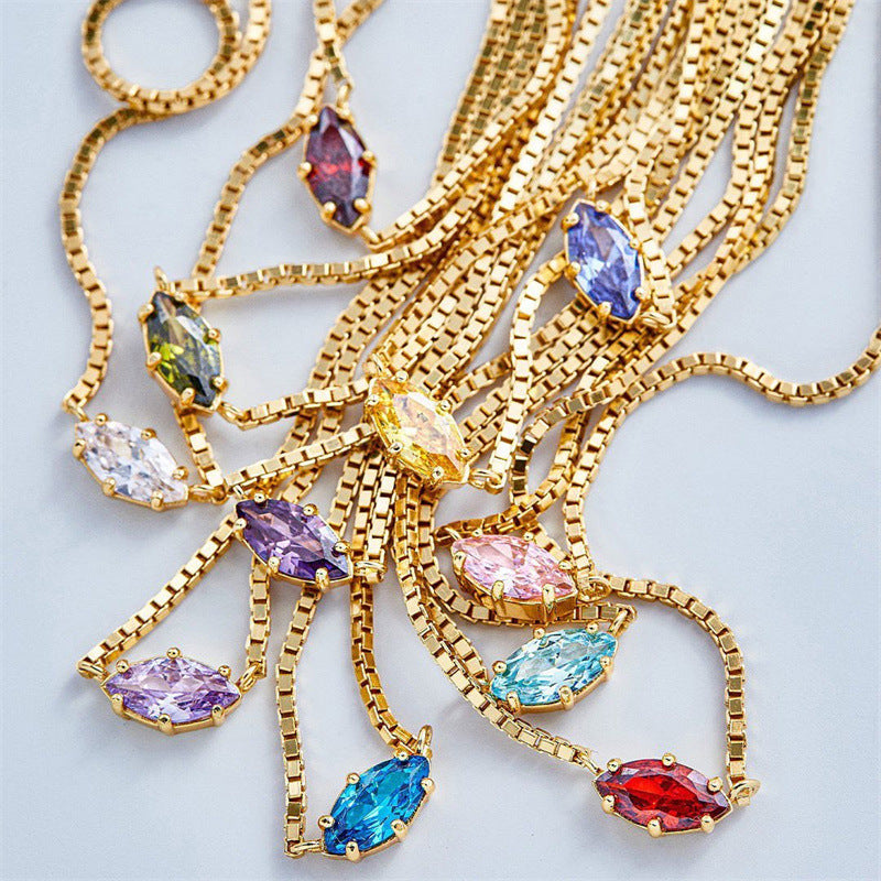 12pcs/lot Gold Plated Birthstone Necklaces Necklaces Charms Beads Beyond