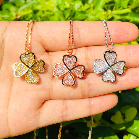 5pcs/lot 18mm CZ Paved Flower Necklace Necklaces Charms Beads Beyond