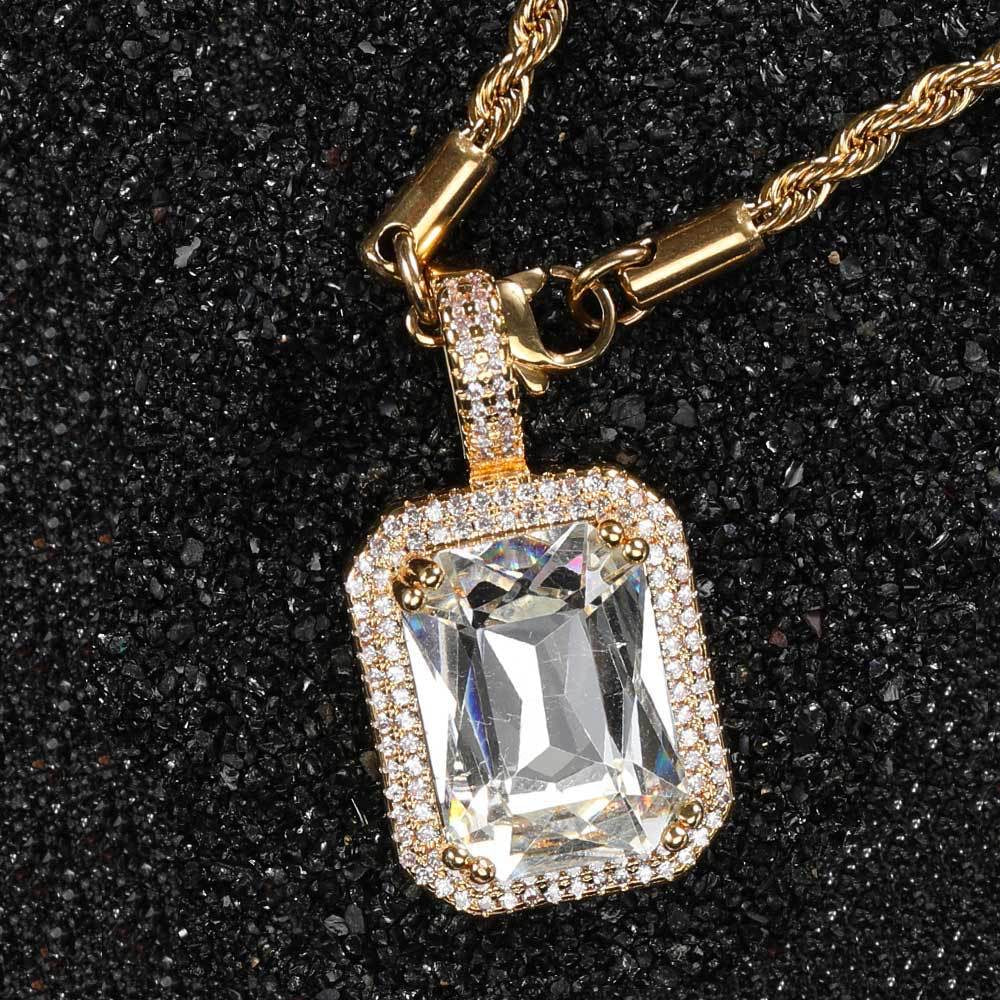 5pcs/lot CZ Paved Multicolor Square Diamond Pendant Necklaces Necklaces Charms Beads Beyond