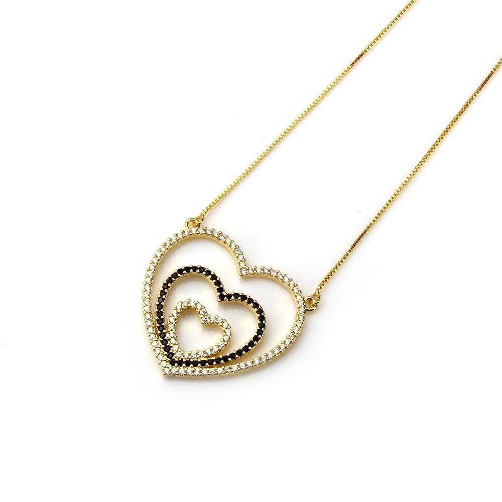 5pcs/lot 33*31mm CZ Paved Heart Necklace Necklaces Love & Heart Necklaces Charms Beads Beyond